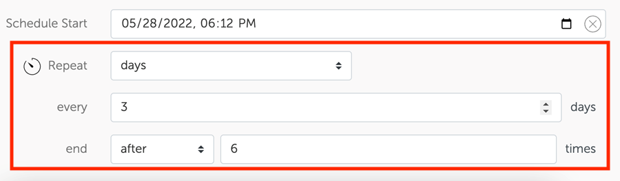 repeat options in globus timer