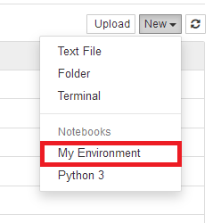 jupyter new notebook menu
