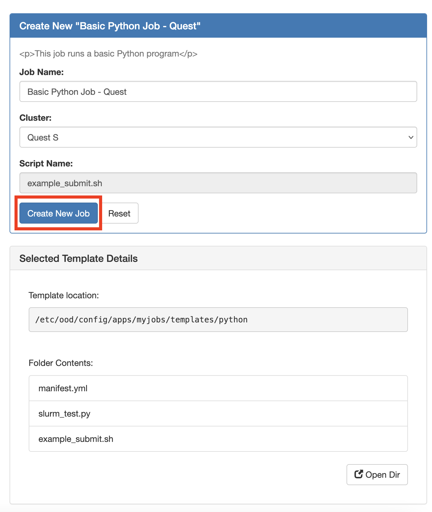 Quest OnDemand Job Composer From Template Basic Python Create Job