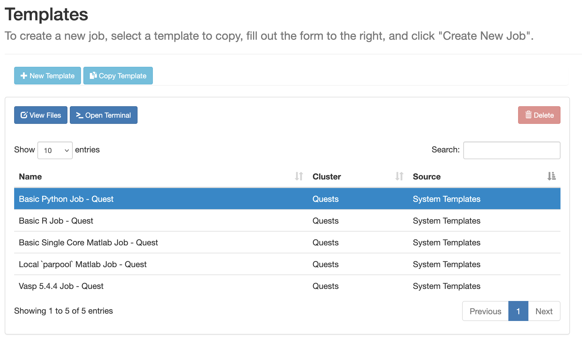 Quest OnDemand Job Composer From Template Basic Python